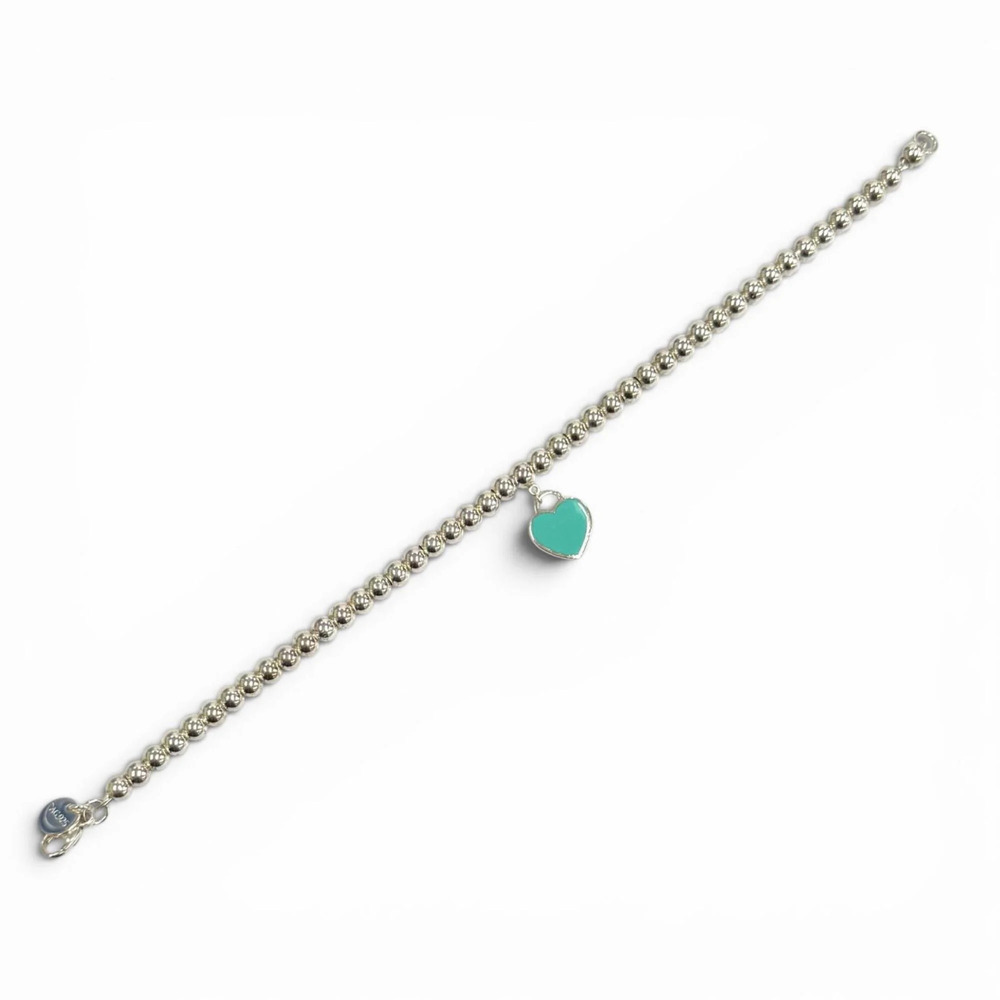 TIFFANY Blue Heart Charm Bracelet - Picture 6 of 8